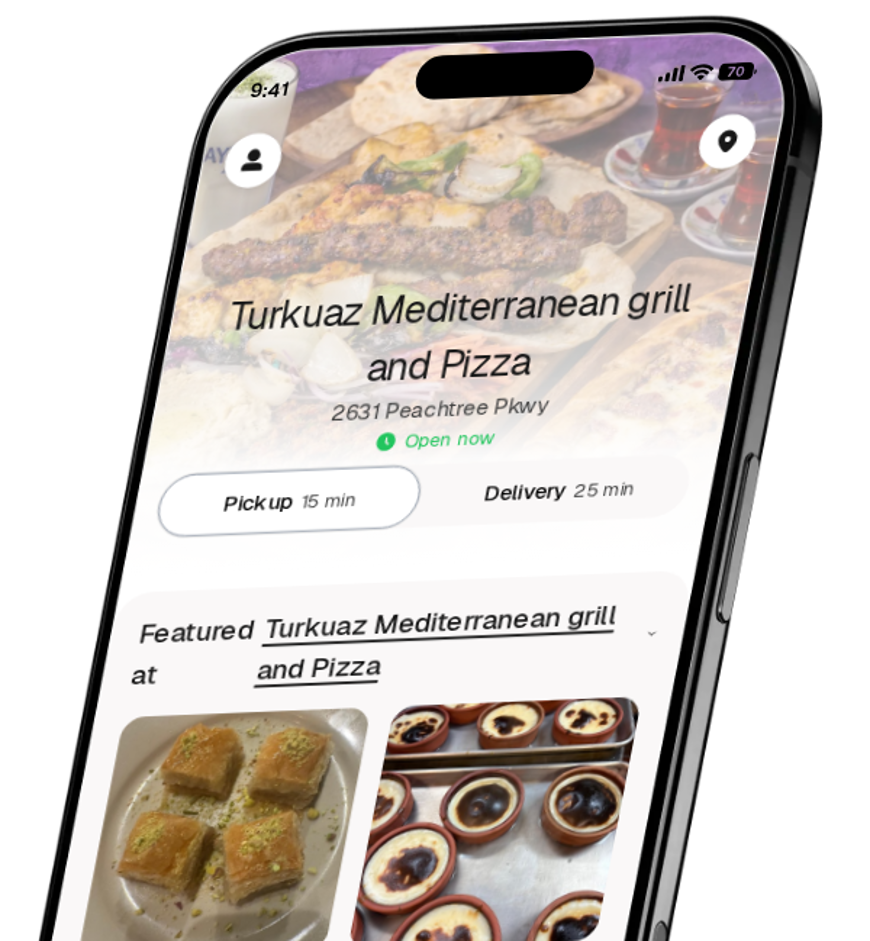 Turkuaz Mediterranean grill and Pizza app preview